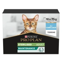 Pplan cat adult sterilised cabillaud pochon mousse 10x75grs