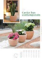 Cuvier bas contemporain 50x37cm terre rosee