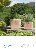 Petits pots carres terre naturelle 19x19x19