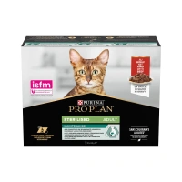 Pplan cat adult sterilised boeuf pochon sauce 10x85grs