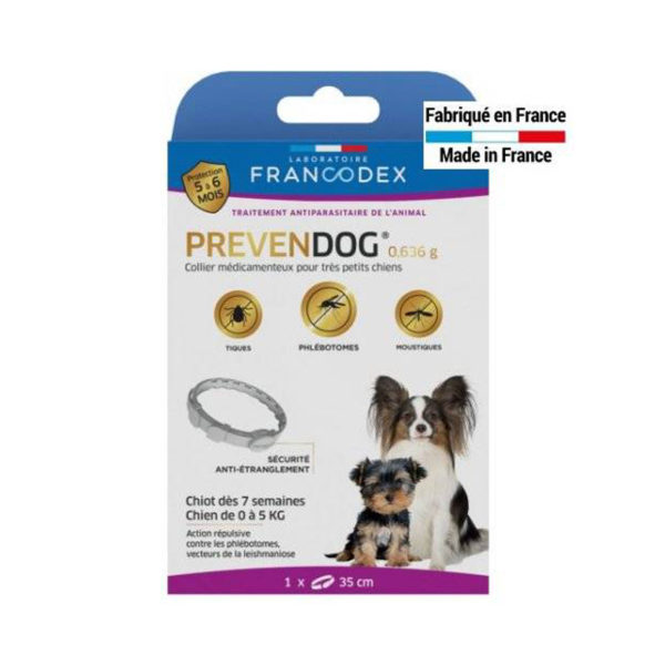 Collier Prevendog® 0,636 g Chiot dès 7 semaines chien de 0 à 5KG