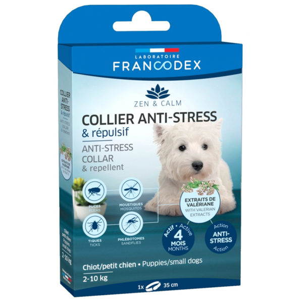 Francodex collier anti-stress et répulsif pour chien de 2 à 10 kg