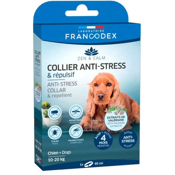 Francodex collier anti-stress et répulsif pour chien de 10 à 20 kg