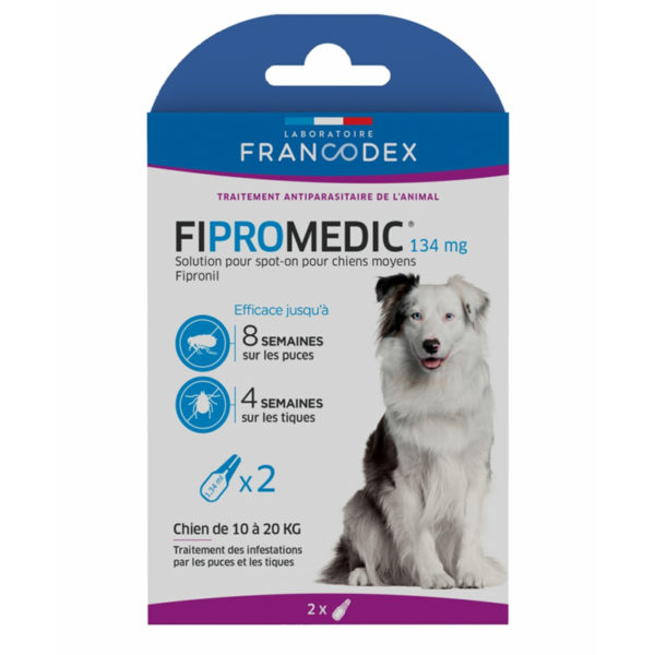 Francodex Fipromedic 268 mg pour chien de 20 à 40 kg 2 pipettes