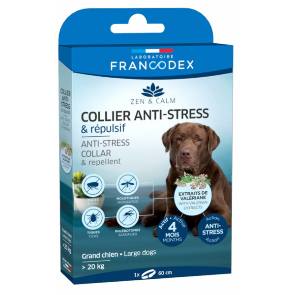 Francodex Collier anti-stress et répulsif pour chien plus de 20kg