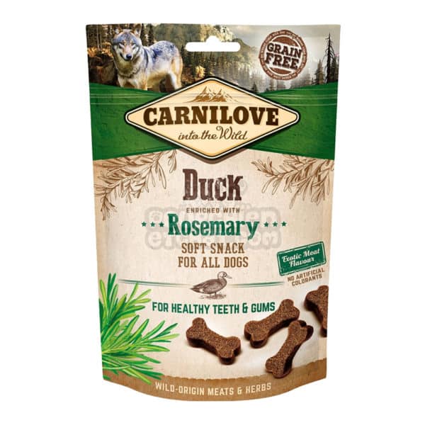 Biscuits Soft Snack canard & romarin pour chien - Carnilove