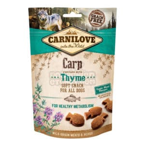 Biscuits Soft Snack carpe & thym pour chien - Carnilove